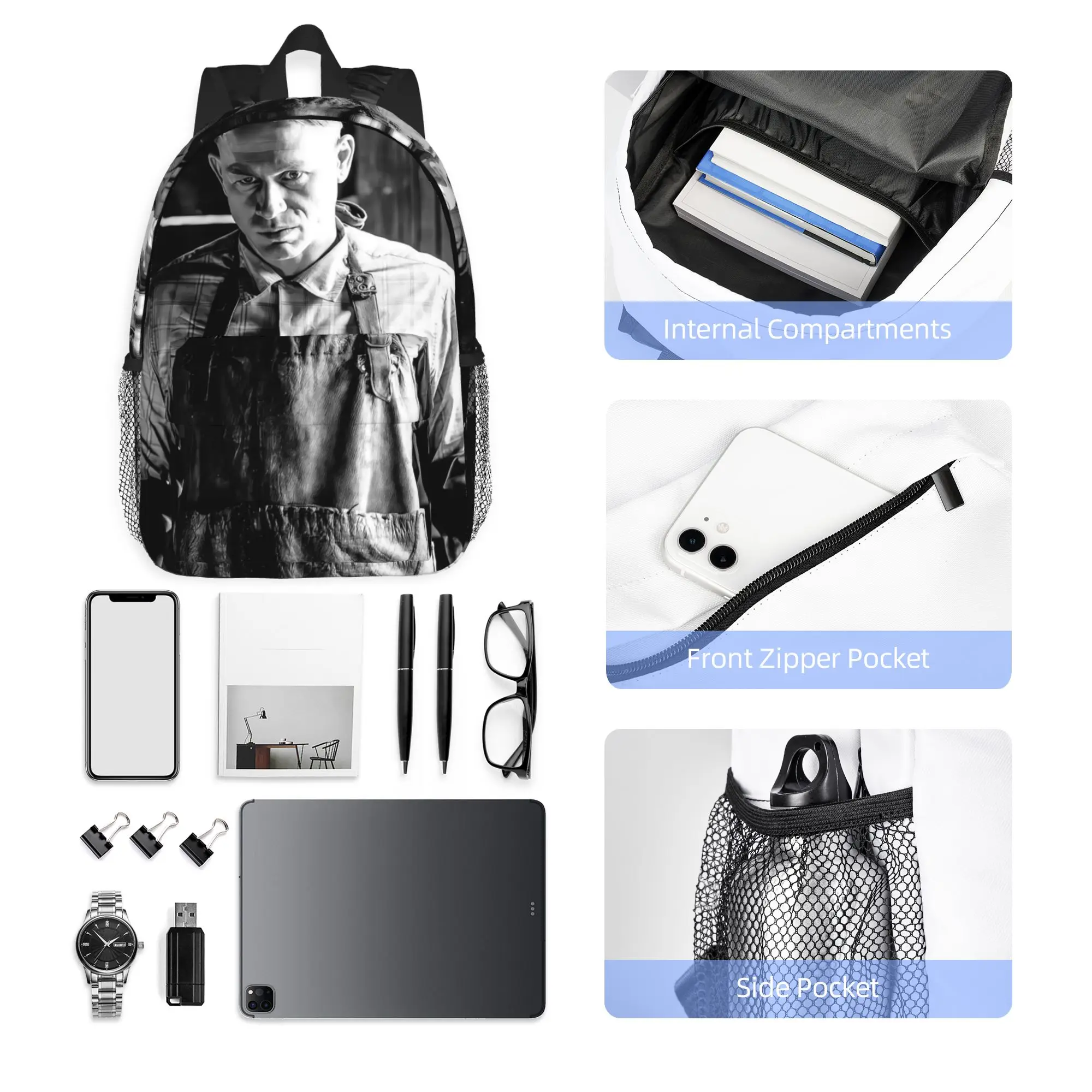 Charlie Hunnam Ed Gein  Backpack Hot Sale Daypack Large Capacity Boys Girls BookBag Shoulder Bags for Men Women School Bag