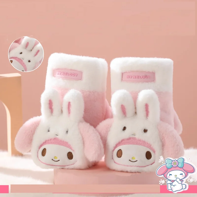 

Sanrio Pochacco женские теплые перчатки Kawaii зимние перчатки с героями мультфильмов для езды на велосипеде на открытом воздухе ветрозащитные холодостойкие варежки с полупальцами новые