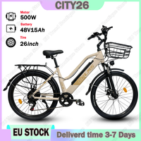 Electric Bicycle ORLMS 500W Brushless Motor 48V15AH Removable Lithium Battery Adult Electric Bike 26-inch Tire Mountain E-bike