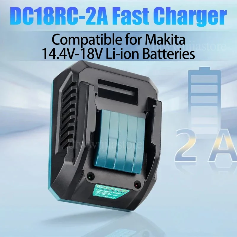 Mini cargador rápido portátil DC18RC 2A para batería de iones de litio Makita 14,4 V 18V BL1830 BL1430 BL1850 BL1860 protección de disipación de calor