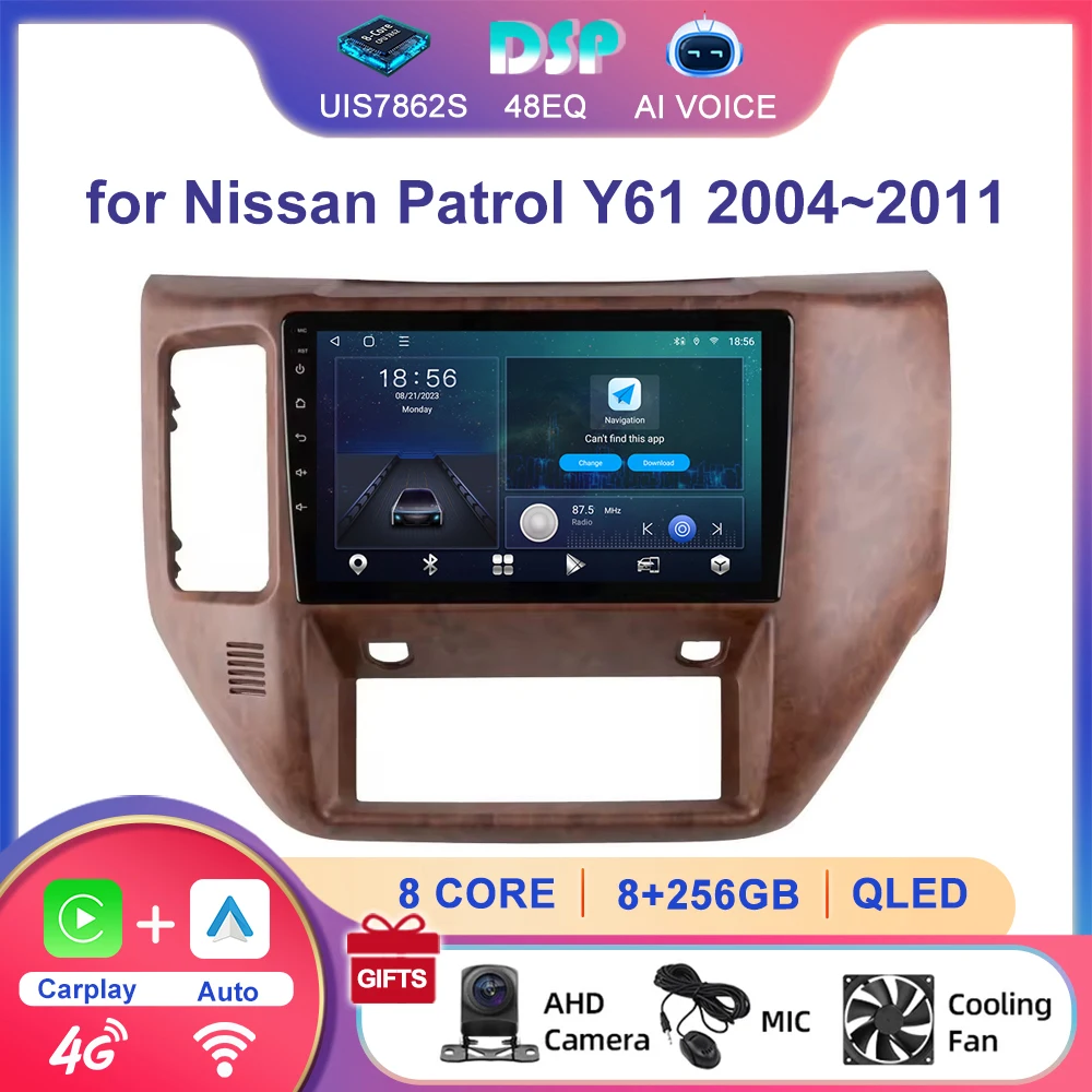 

9'' Android Car DVD Player Touch Screen Radio Stereo Car Audio Video GPS Navigation With Carplay for Nissan Patrol Y61 2004~2011