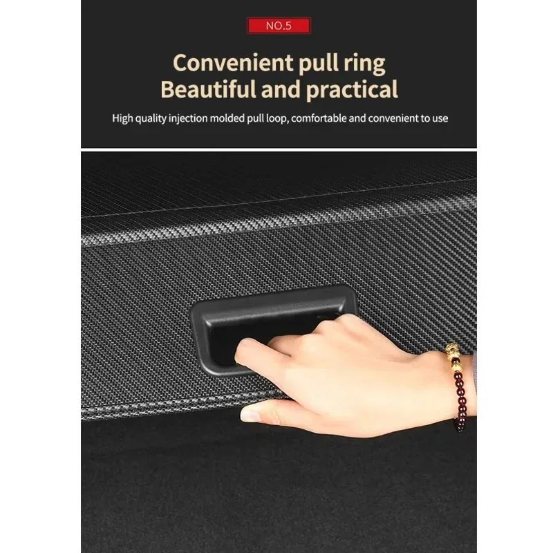 Car Trunk Curtain Cover For Tesla Model Y 2022 2023 2024 2025 Security Retractable Trunk Rack Partition Shelter Auto Accessories