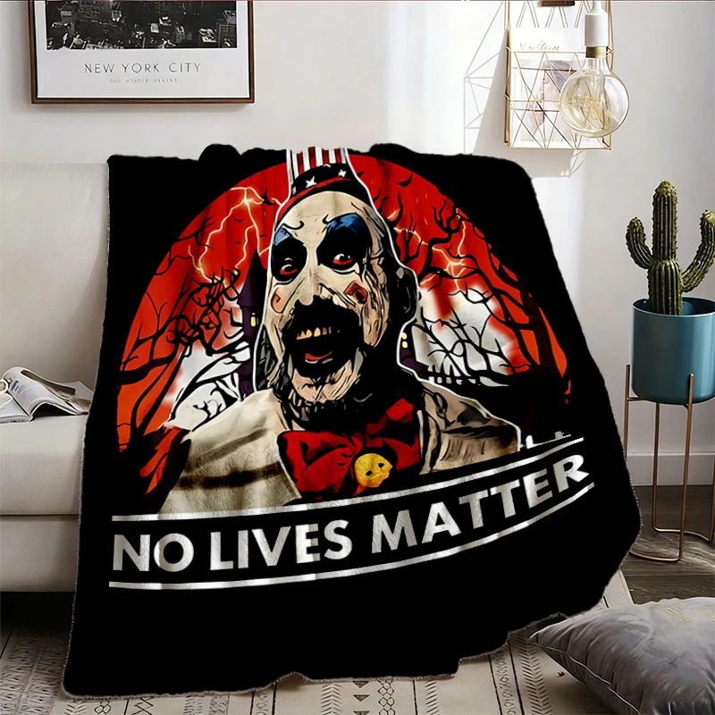 Captain Spaulding No Lives Matter Funny Halloween Costume Vintage T, Flannel Blanket, Captain Spaulding Flannel Throw