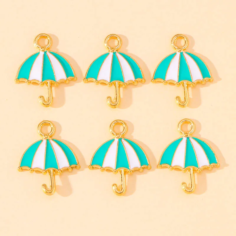 10 قطعة/الوحدة 15*19 مللي متر جميل الملونة المينا مظلة Charms لصنع المجوهرات أقراط قلادة القلائد DIY بها بنفسك اكسسوارات لوازم #4