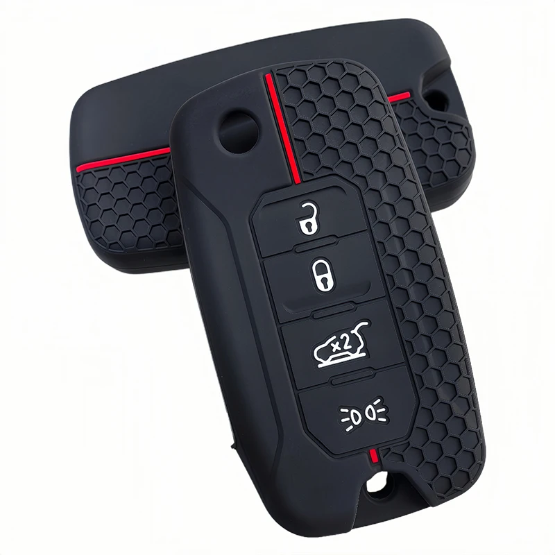 Silicone Car Remote Key Cover For Dodge Journey Challenger Jcuv Charger For Jeep Cherokee Compass S Renegade Grand Commander