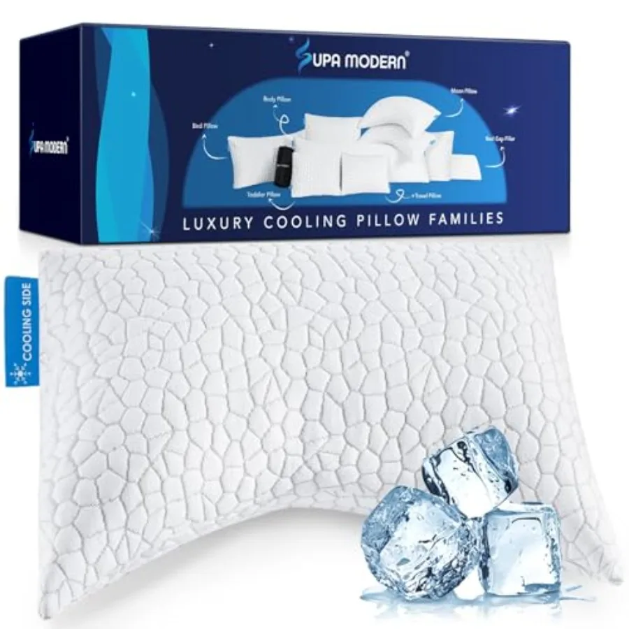 

Side Sleeper Pillow for Neck and Shoulder Pain Relief, Cervical Neck Support Pillow for Side Sleepers, Cooling Shredded Memory