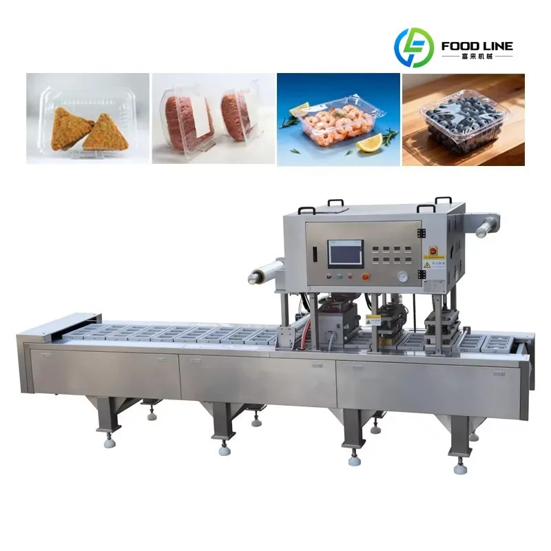 FL Customized CE Certified Deep Draw Thermoforming MAP Machine Extend Shelf Life for Meat Seafood Plastic Tray