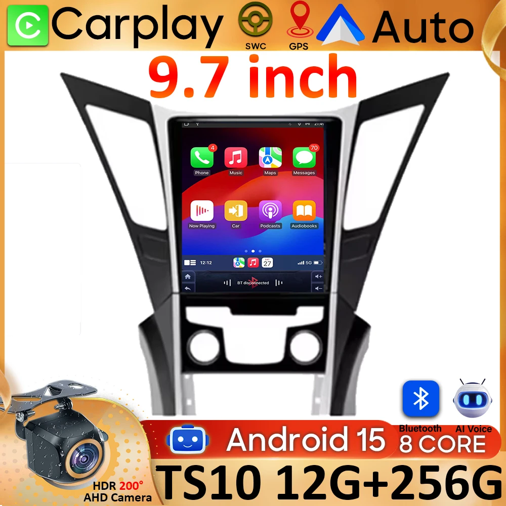 Android 15 Car Radio For Hyundai Sonata YF 8 2010-2018 Video GPS Navigation Carplay Stereo Multimedia Player Autoradio 4G Wifi