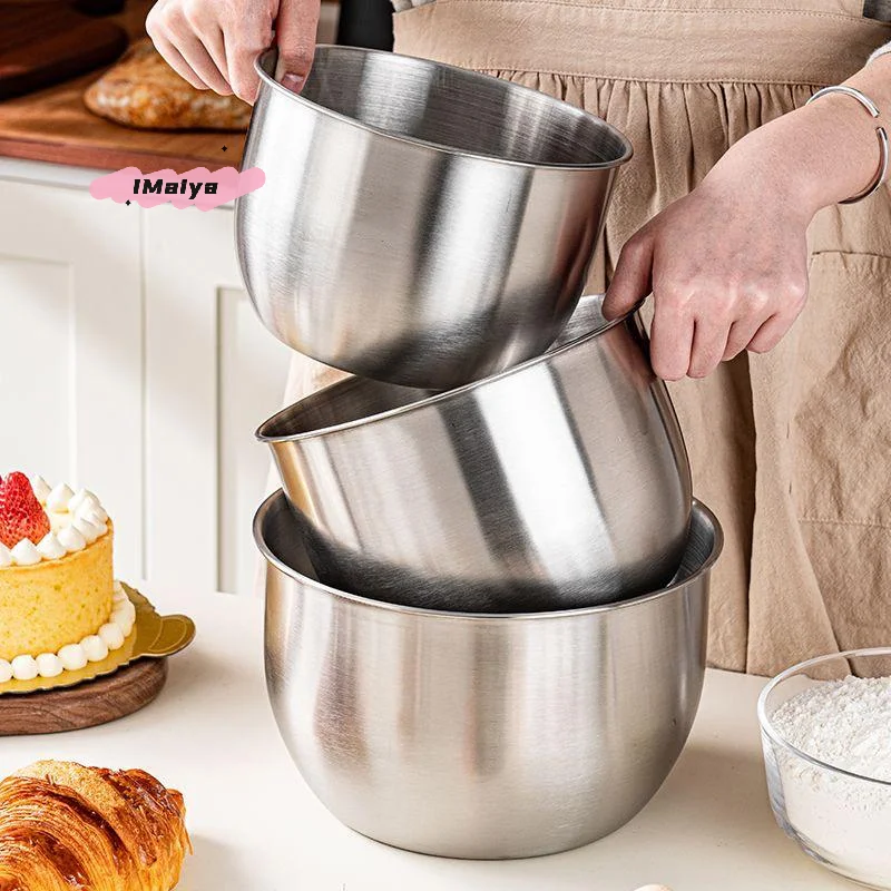 Deep Design Stainless Steel Mixing Bowl for Cooking Baking Salad Egg Beating Bread Cake Fruit Container Kitchen Cooking Tools