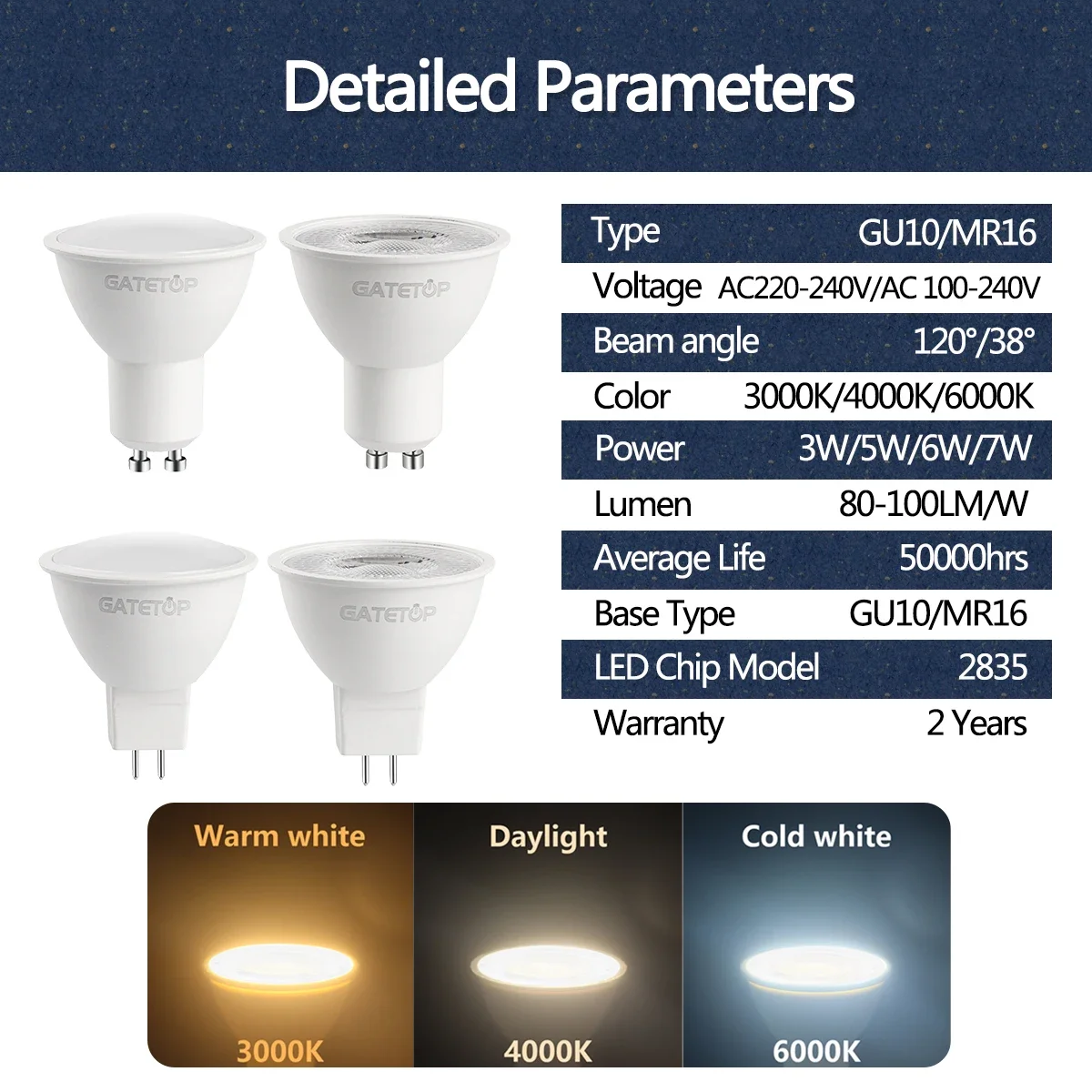 Imagem -03 - Real Power Led Spotlight Bulb Lâmpada Home Lâmpadas para Sala de Estar Home Led Bombilla Gu10 E27 E14 Base B22 ac 220v 110v 20 Pcs