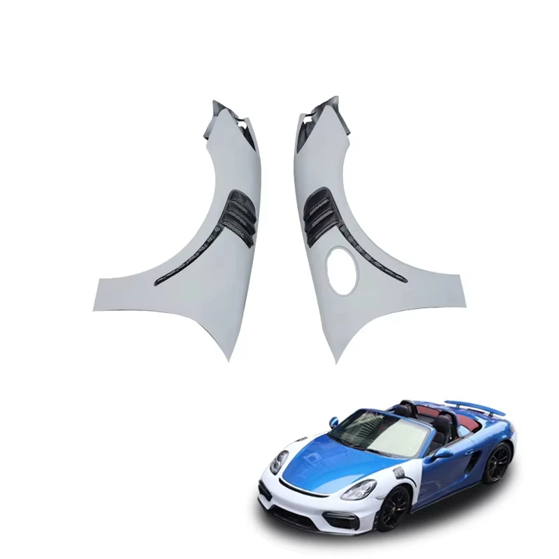 

2012-2016 Авто внешние аксессуары 981, обновление GT4, боковые крылья из стекловолокна с вентиляционными отверстиями из углеродного волокна для крыльев Porsche 981