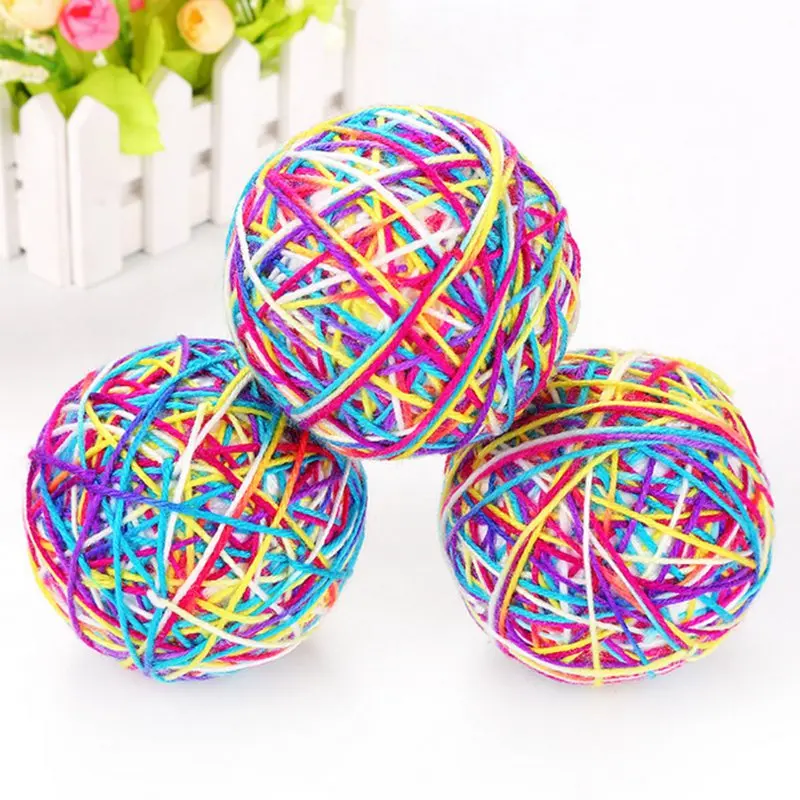 

Cat Funny Ball Toys Wool Yarns Kittens Scratch Ball Toys Cat Interactive Toy for Cat Training Lucky Cat Catnip