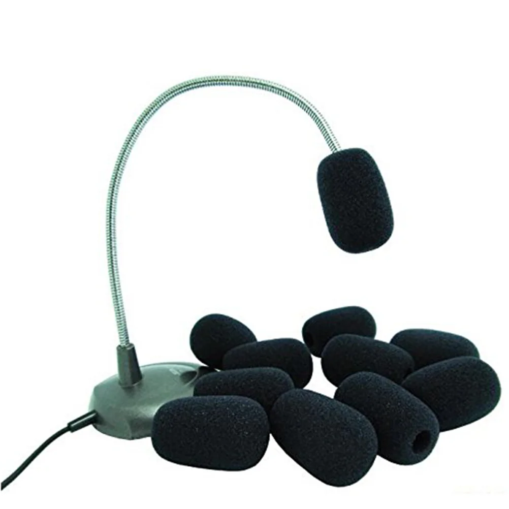 

10Pcs Microphone Dust Cover Black Foam Windscreen for Lavalier Lapel Mic Wind Interference Protection Spit Guard Studio