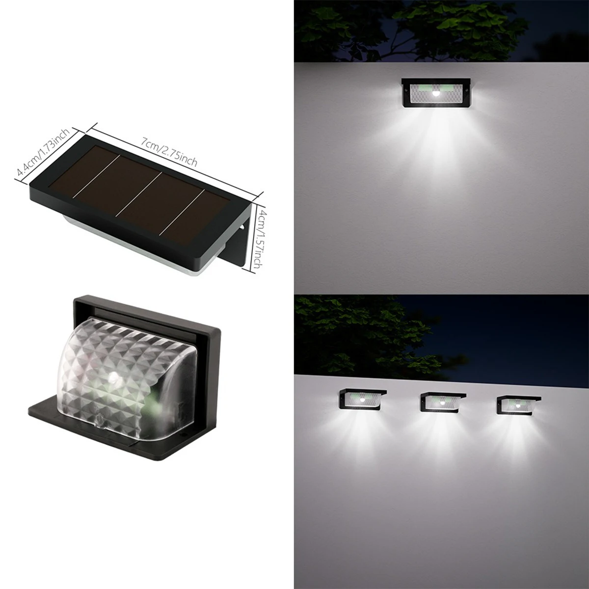 LED Solar Wall Lights Outdoor Waterproof Garden Decoration Solar Powered Lamp Villa Balcony Fence Stairs Porch Sunlight Light