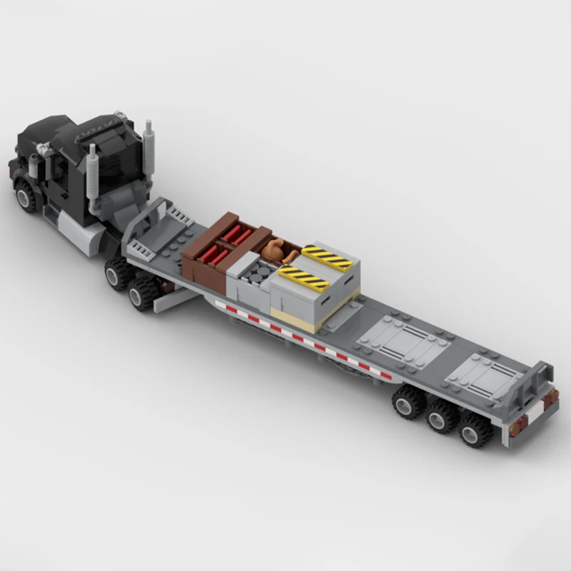 City Vehicle Series Truck Flatbed Trailer Building Blocks Model Bricks Display Collection Children's Toys Gifts 315PCS