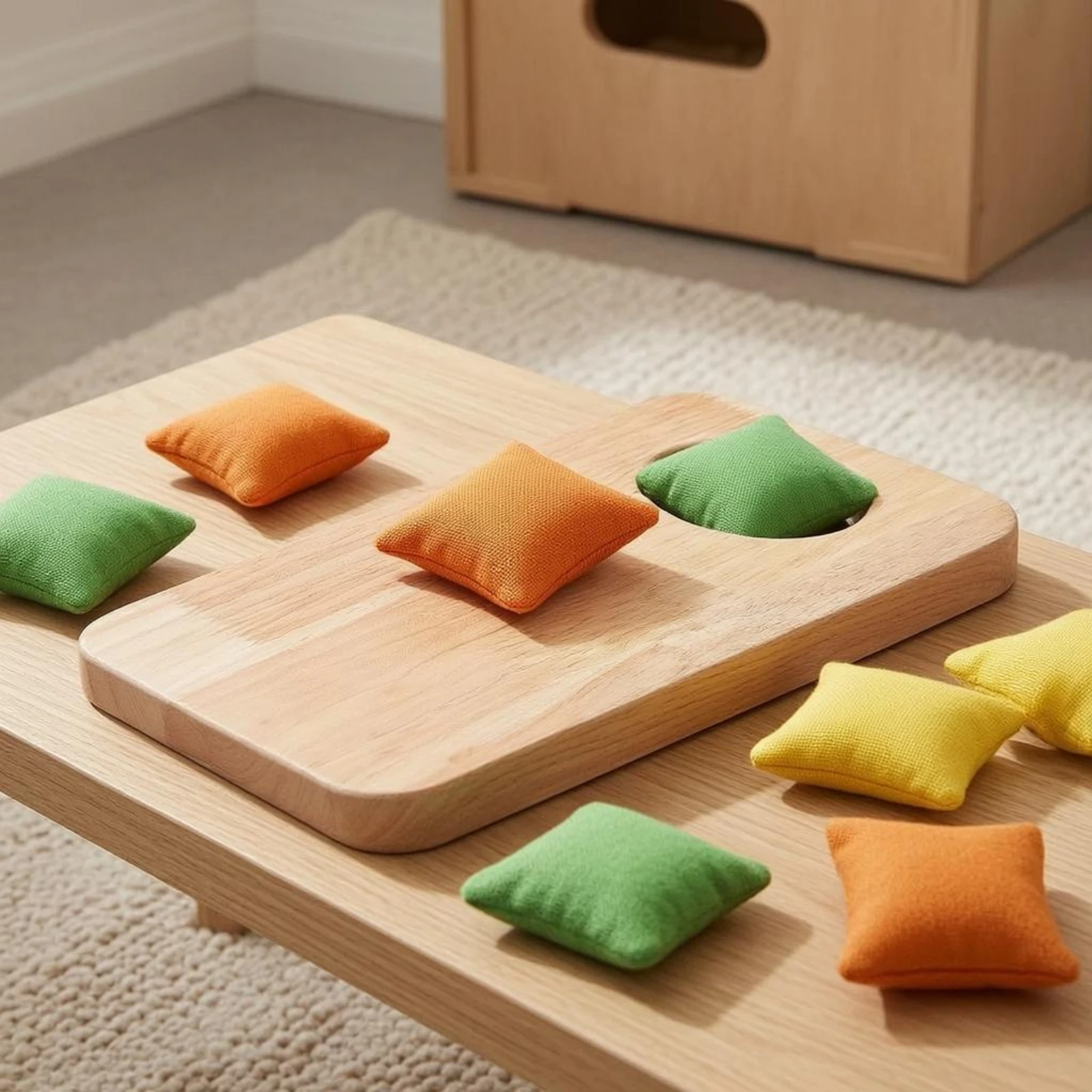 sandbag-tossing-board-natural-wood-wooden-throwing-board-cloth-game-set-oval-cutout-play-equipment-canvas-for-children