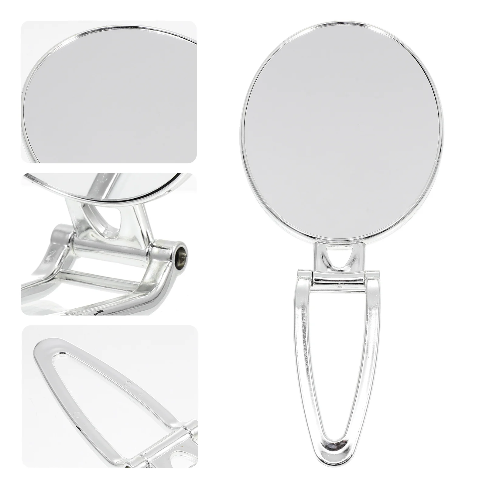 Handheld Double-Sided Makeup Mirror Foldable Desktop Makeup Mirror Simple Design Dresser Table Bedroom Decor Dresser Decoration