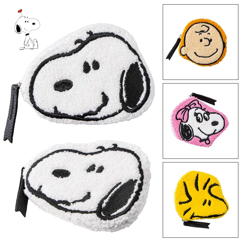 

Kawaii Snoopy Coin Purse Cartoon Plush Wallet Zipper Bag Women Fashion Money Earphone Key Card Holder Storage Pouch Girls Gifts