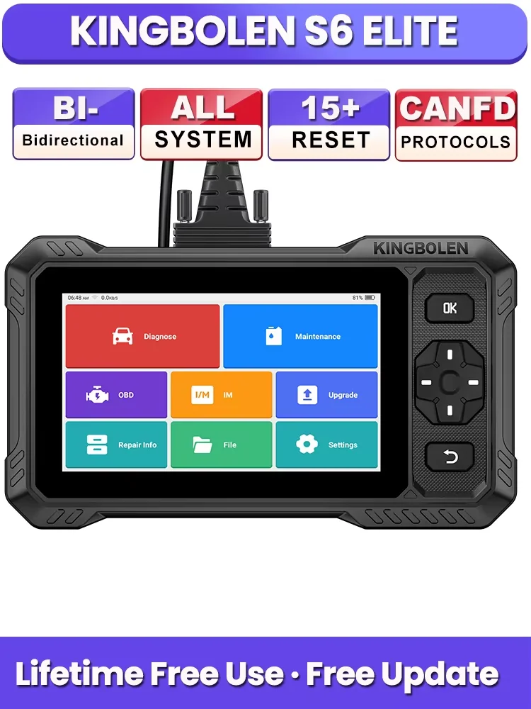 2026 KINGBOLEN S6 ELITE OBD2 Scanner Volledige Systeem Diagnose Gereedschap CANFD Bidirectionele Scan Tools 15 Reset Gratis Online Update - afbeelding 2