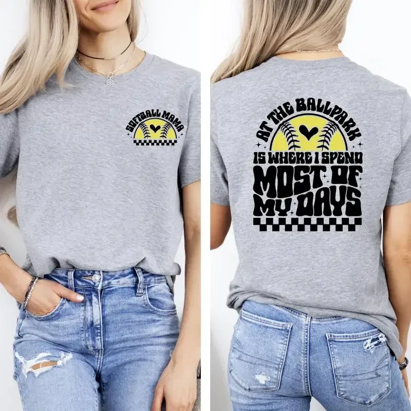 Softball Mama T Shirt Game Day For Mom At The Ballpark Is Where I Spend Most Of My Days Sports