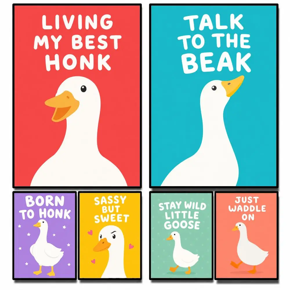 Art What The Duck Art Funny Poster High-definition  stickers, suitable for bedroom, living room, home decoration