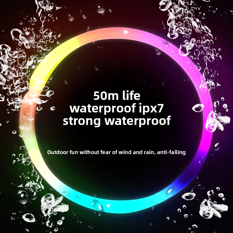 USB Rechargeable LED Dog Collar 3 Light Modes Cuttable IPX7 Waterproof 360°Glowing for Puppy Dogs Night Walking Anti‑lost Adjust