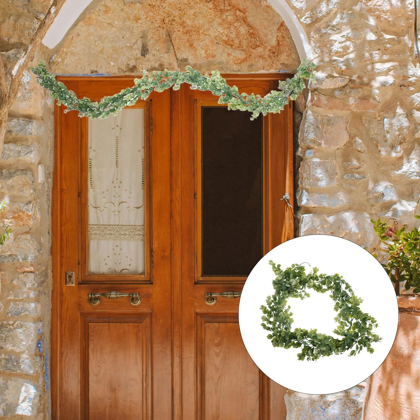 

Faux Eucalyptus Vine Artificial Lifelike Hanging Garland Wedding Backdrop Ceremony Decoration Artificial Stems