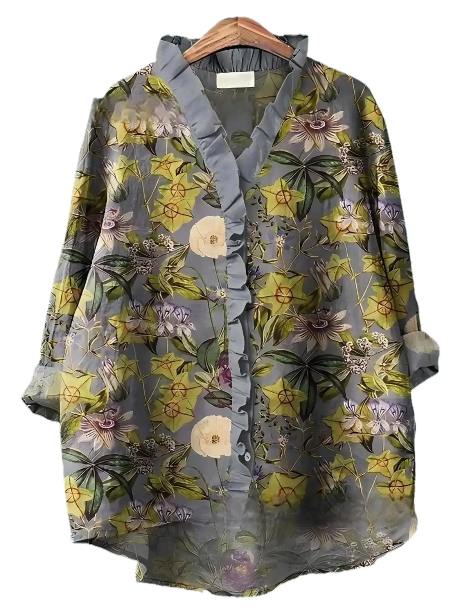 

Autumn new V-neck casual top, women's casual formal attire suitable for both spring, summer, and autumn