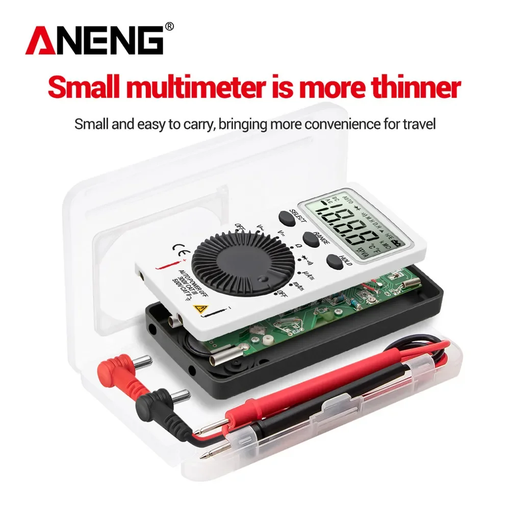 ANENG AN101 multimeter Mini digital multimetro tester DC/AC Voltage Current lcr meter pocket professional testers with Test Lead