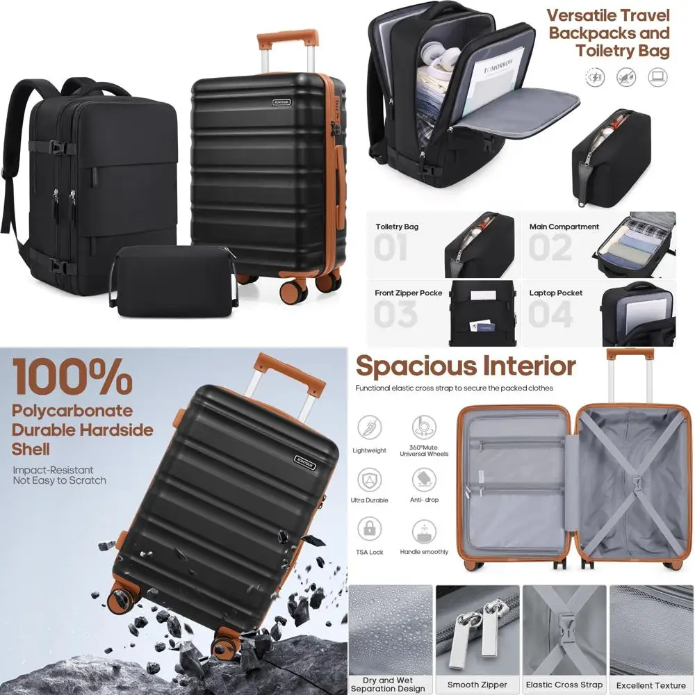 

Расширяемый 20-дюймовый чемодан-спиннер с твердым корпусом и замком TSA, полностью подкладка для интерьера для путешествий