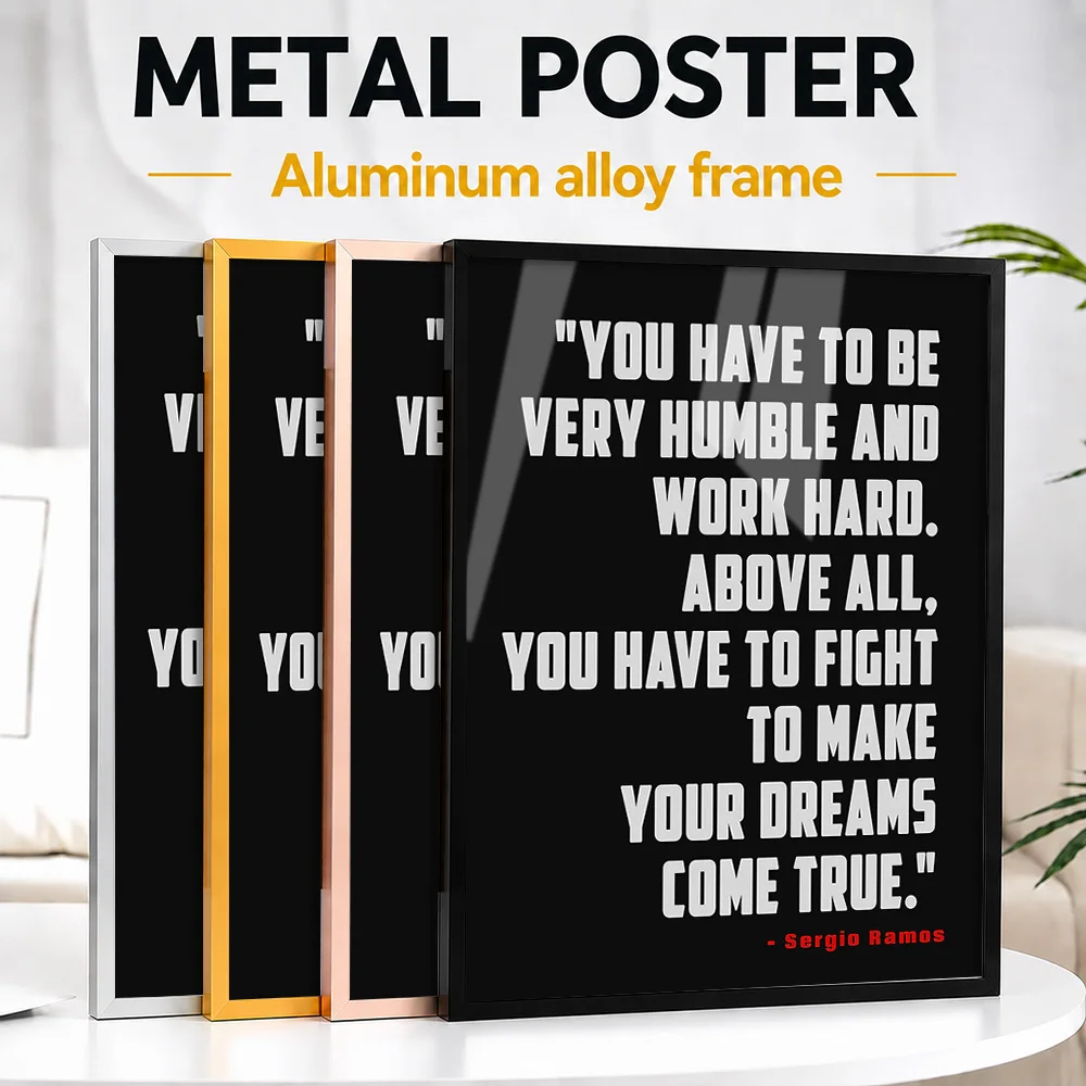 Sergio Ramos Metal Poster With Aluminum Alloy Frame Personalized Photo Modern Team Style Wall Art For Study Memorable Fan Gift