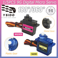 1/5PCS RC Digital Micro Servo 9G SG90 MG90S 360°/180° for Remote Control Helicopter Airplane Drone Robot Arm Mini Car Boat Parts