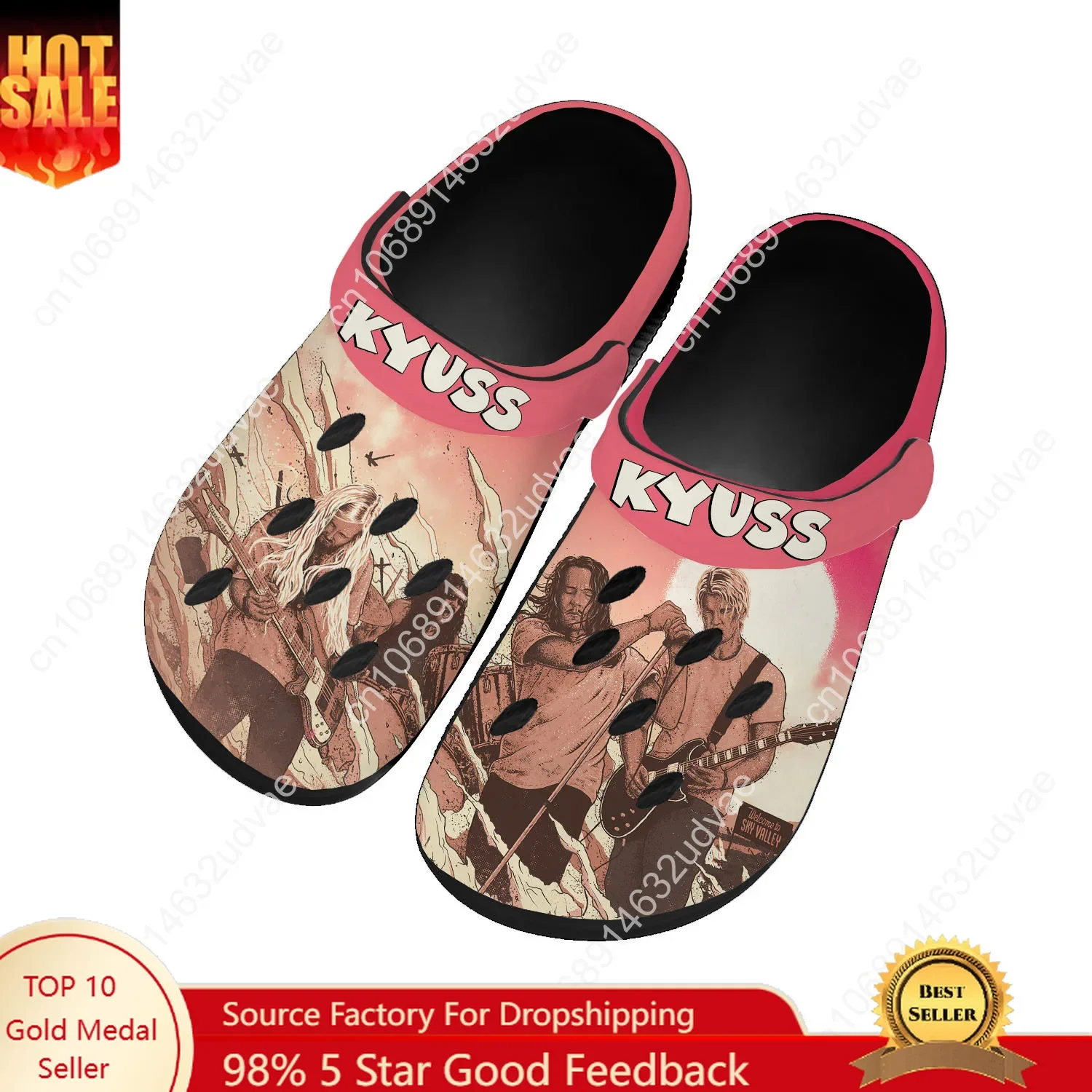 

Kyuss Rock Band Water Shoes Mens Womens Comfortable Fashion Home Garden Clogs Customizd Sandals Beach Breathable Hole Slippers