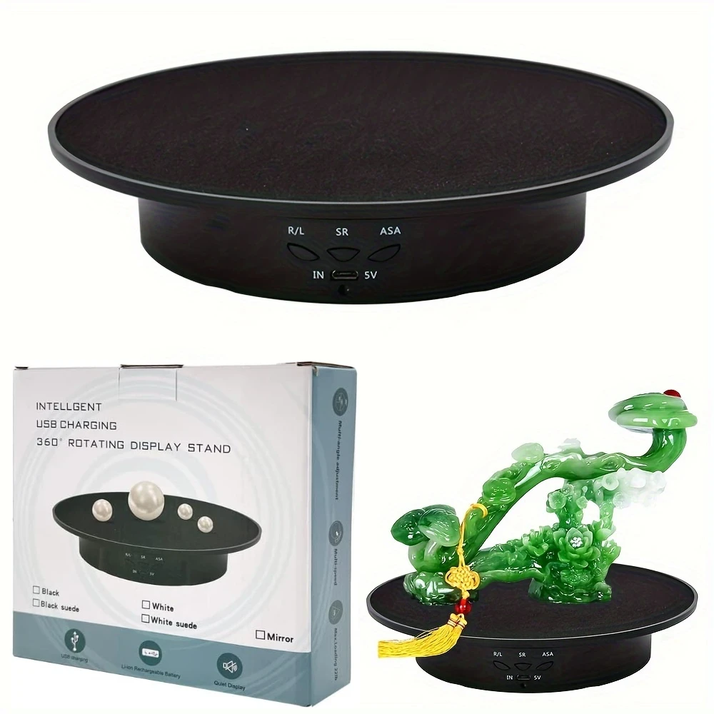 20 cm/7.87 inch Electric Rotating Turntable for Photography,USB Powered 5V Motorized Display Stand,Low Noise 360-Degree Rotation