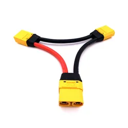 Amass XT90 Battery Connector in Series Harness 10AWG Silicone Wire 1 Female to 2 Male Lead Adapter Cable For Lipo Battery