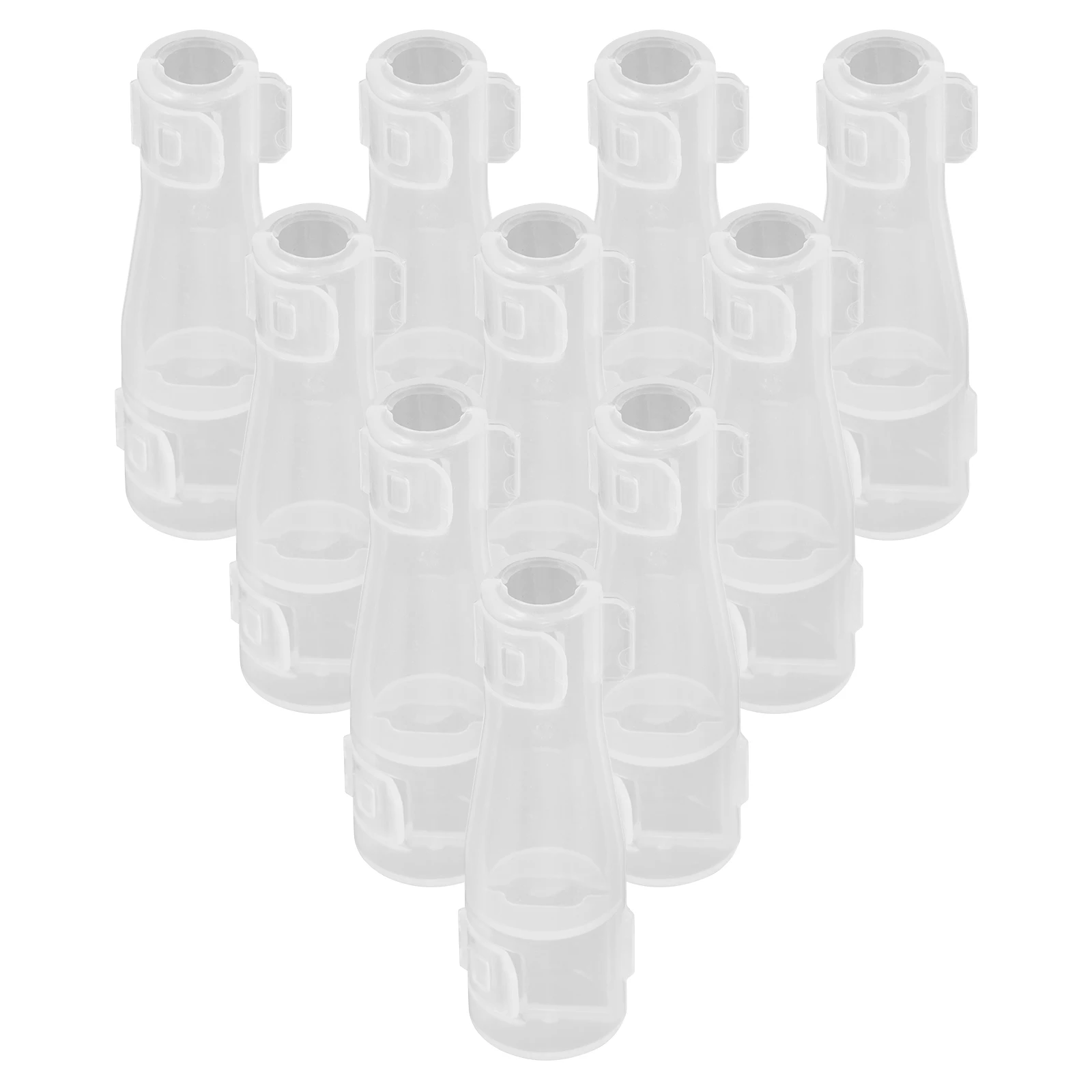 

10pcs Makeup Brush Covers Transparent Dustproof Caps Brush Protectors For Round Travel Storage Holders Reusable Plastic