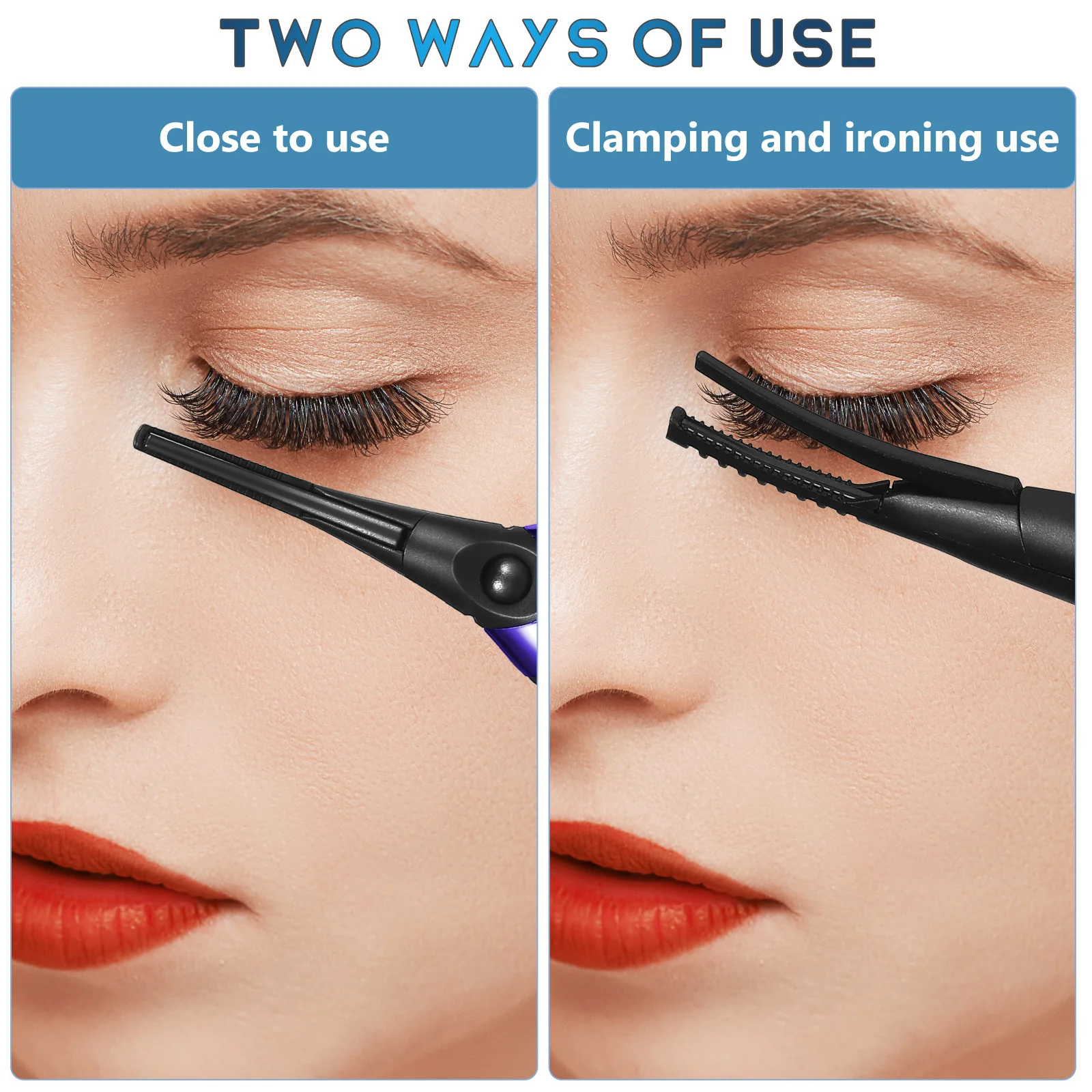Piegaciglia riscaldato portatile Bacchetta arricciacapelli elettrica ricaricabile per ciglia Temperatura regolabile Design sicuro Strumento per il trucco per falsi