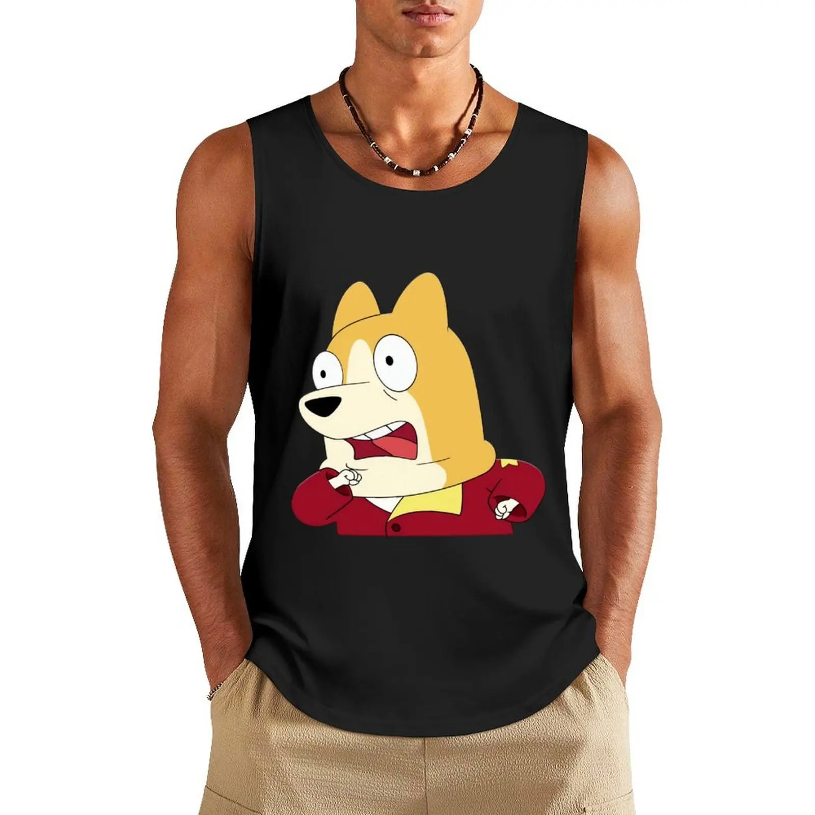 

dogs in space Tank Top summer clothes Gym T-shirts for men muscle t-shirt Fitness men clothing