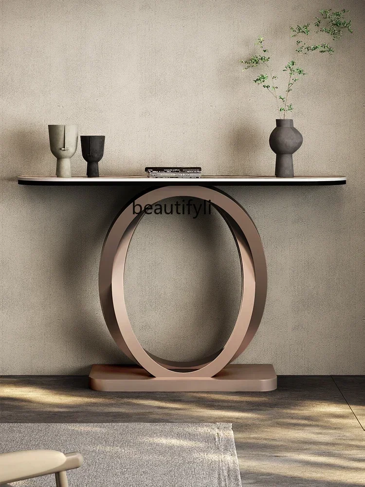 

1 Light Luxury Console Table Villa Hotel Modern Minimalist Doorway Shelf Aisle Curio Cabinet Pieces Table