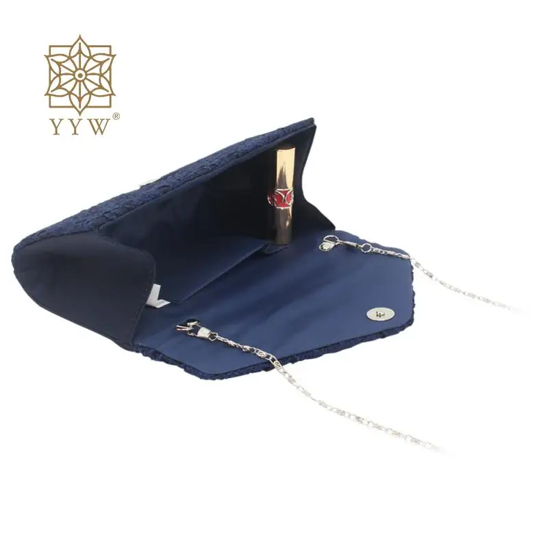 Pochette da sera per feste di matrimonio in pizzo da donna borsa da sposa floreale da donna elegante borsa a tracolla a catena formale