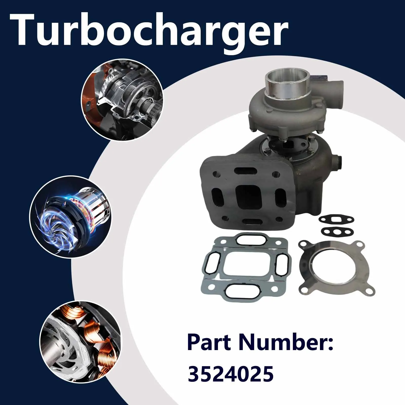 Turbo H2A Turbocharger 352402500 For Perkins Marine T6.354.4 T6.3544M Engine