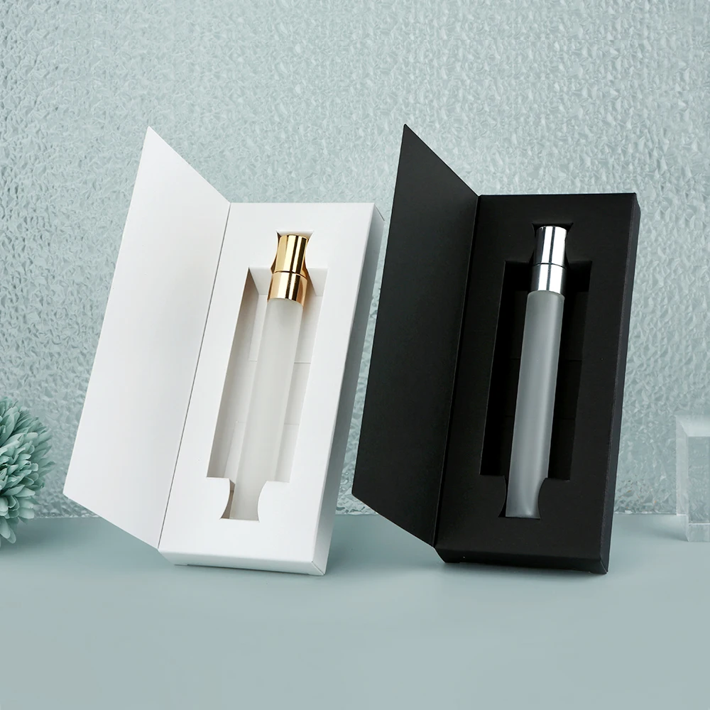 30/50Pcs 10ml Refillable Frosted Glass Perfume Spray Bottles-Gold/Silver/Black Nozzles Boxed Travel&Perfume Sampling Must-Haves