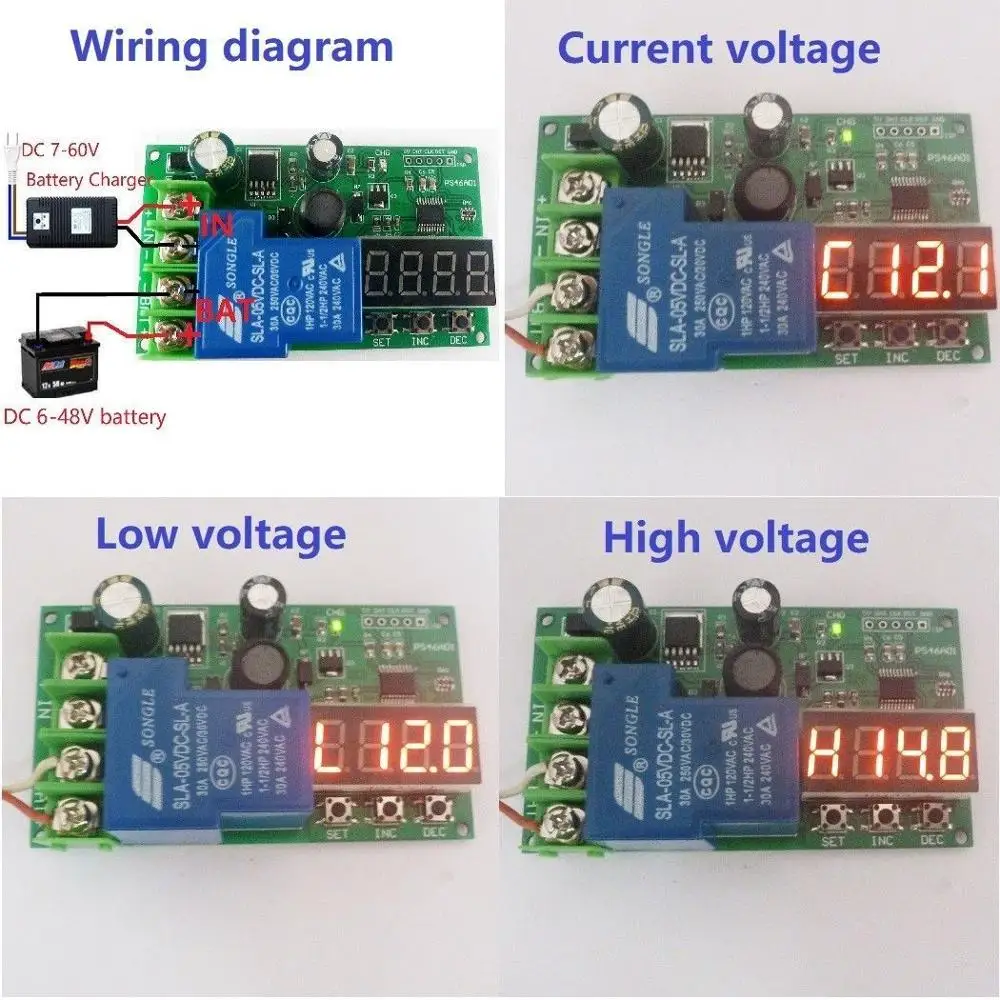 DC 12V 24V 36V 48V 60V Lead-acid Lithium Battery Charging Protection Board car batteries charger automatic start-stop module