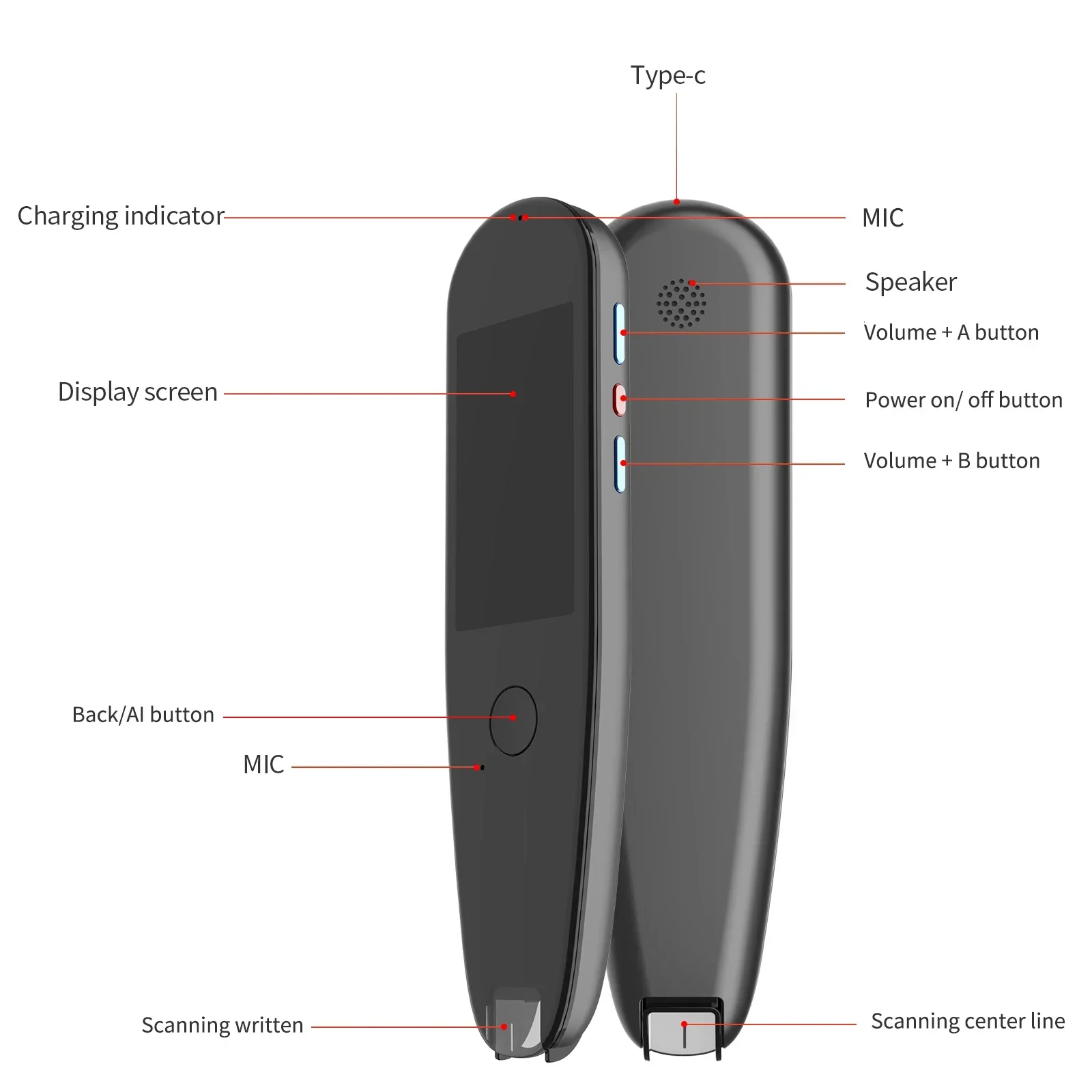 Offline translation for nine languages Smart Voice OCR WIFI Scan Reader Pen Handheld Travel Translator