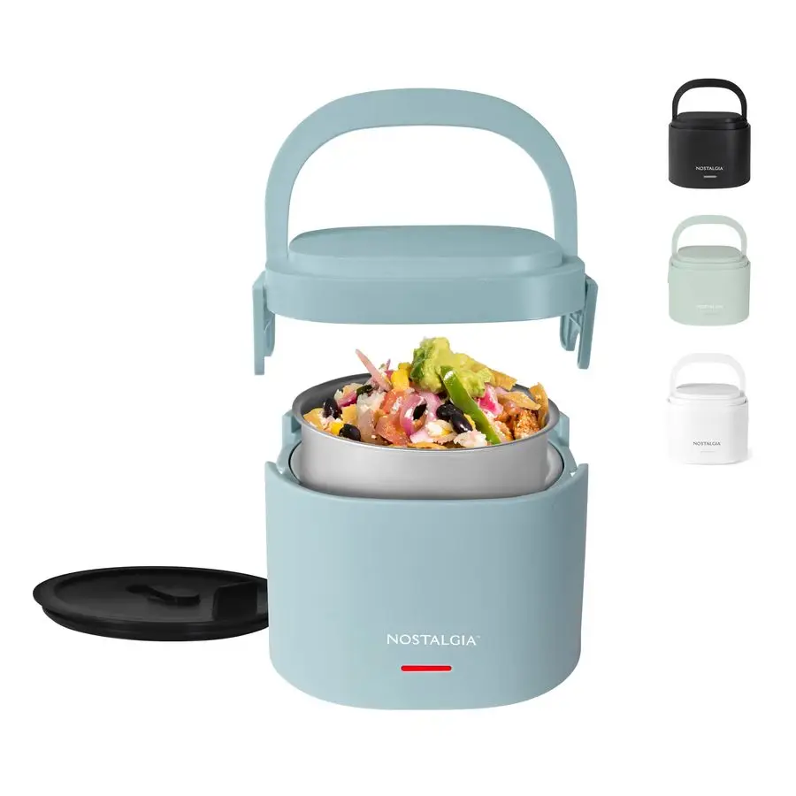 

Портативный ланч-бокс с электрическим подогревом на 20 унций, дорожный размер 2,5, емкость для супа, чили и остатков, герметичный силиконовый уплотнитель