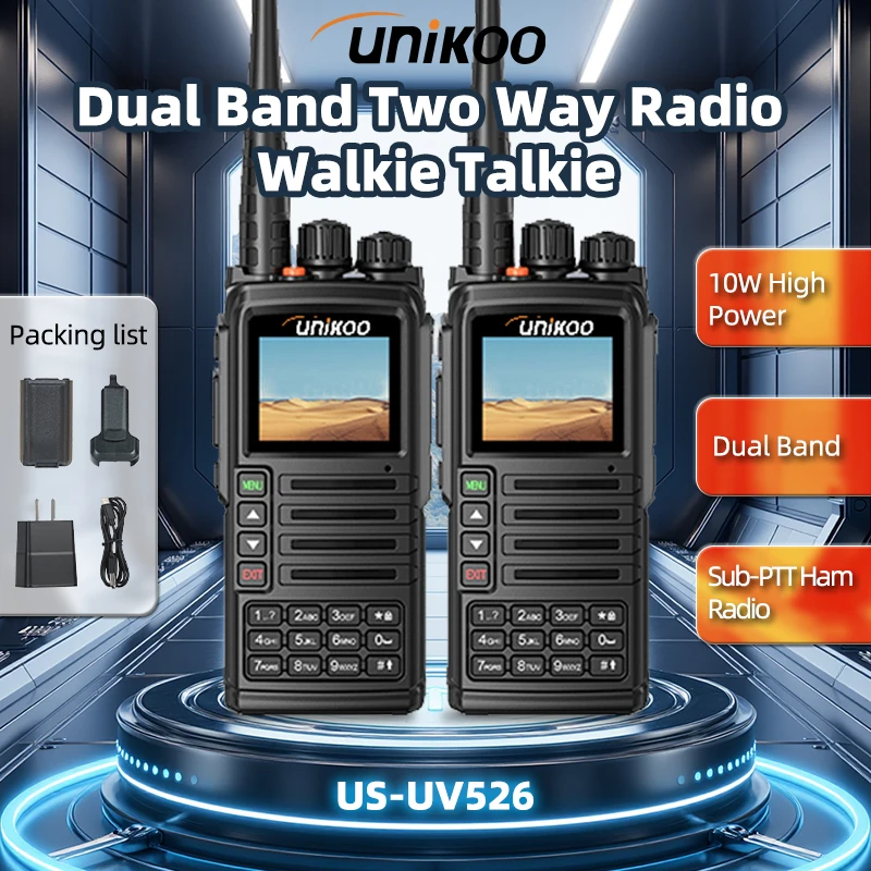 

UNIKOO US-UV526 Walkie Talkie UHF VHF Radios Long Range Wirless Copy Frequency Two Way Ham Radio UV Transceiver