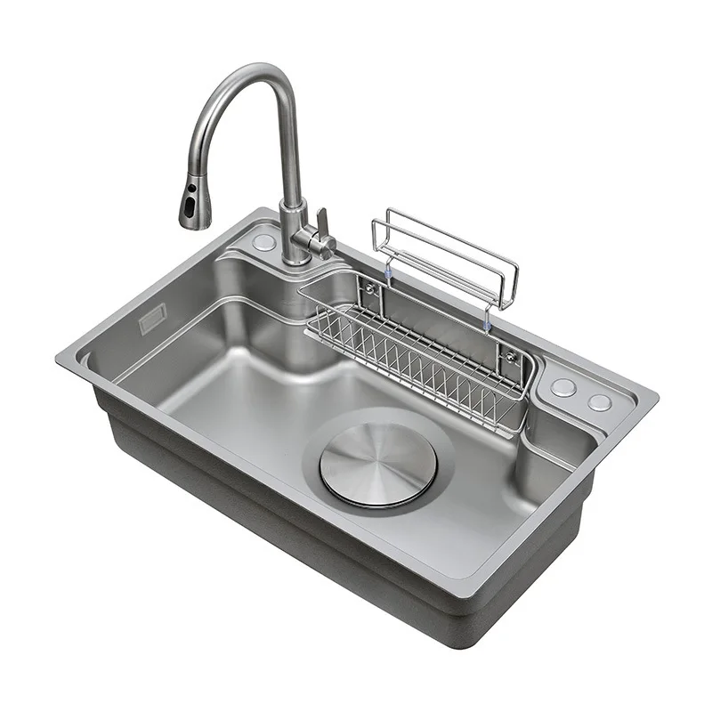 

Japanese Kitchen Sink Thickened Vegetable Basin 304 Stainless Steel Nano Multifunctional Dishwasher Sink Large Single Sink