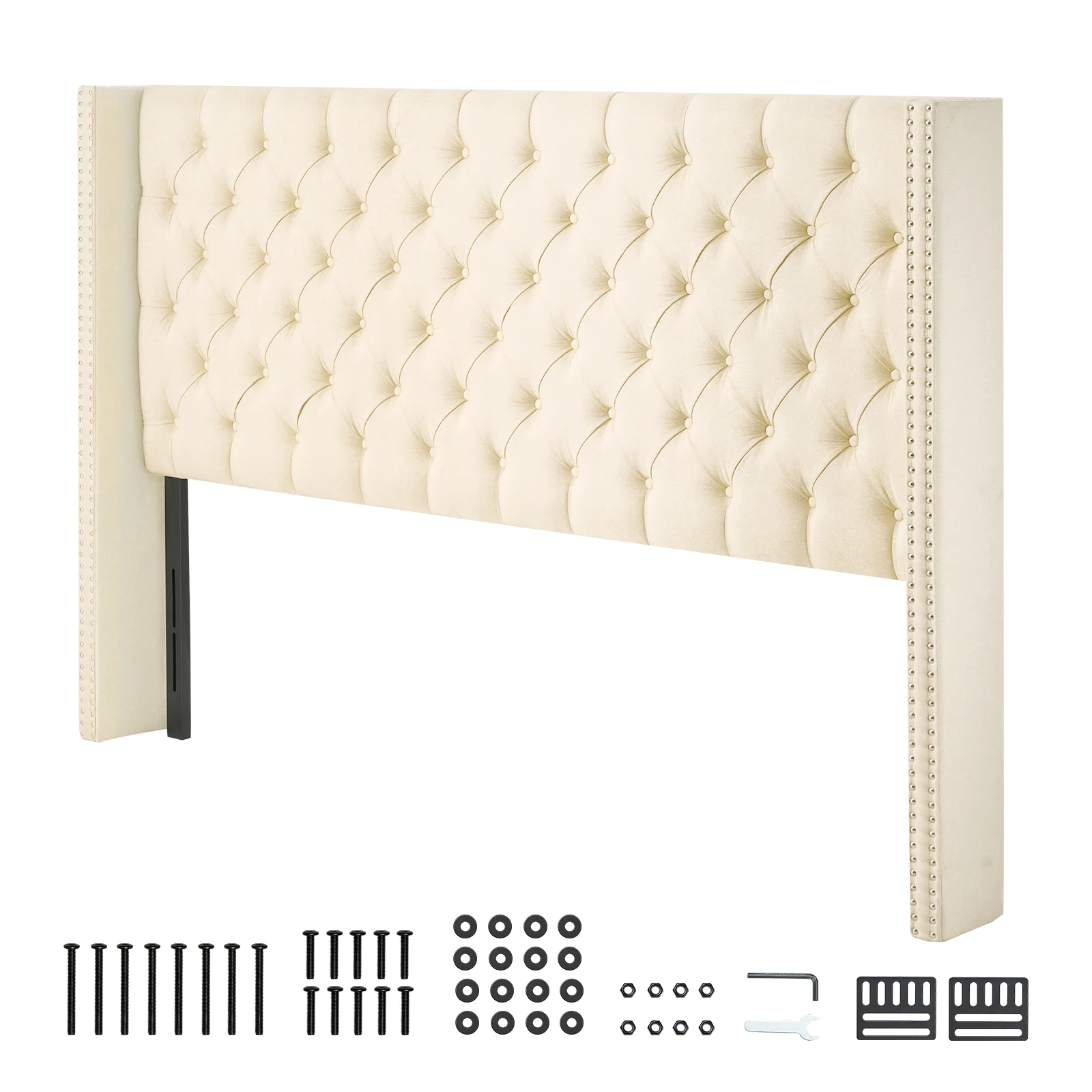 Cabecera Ajustable en Altura SucceBuy, Cómoda y Acolchada con Diseño de Diamantes, para Cama King/Queen/Full, Ideal para Hotel, Casa de Huéspedes o Dormitorio