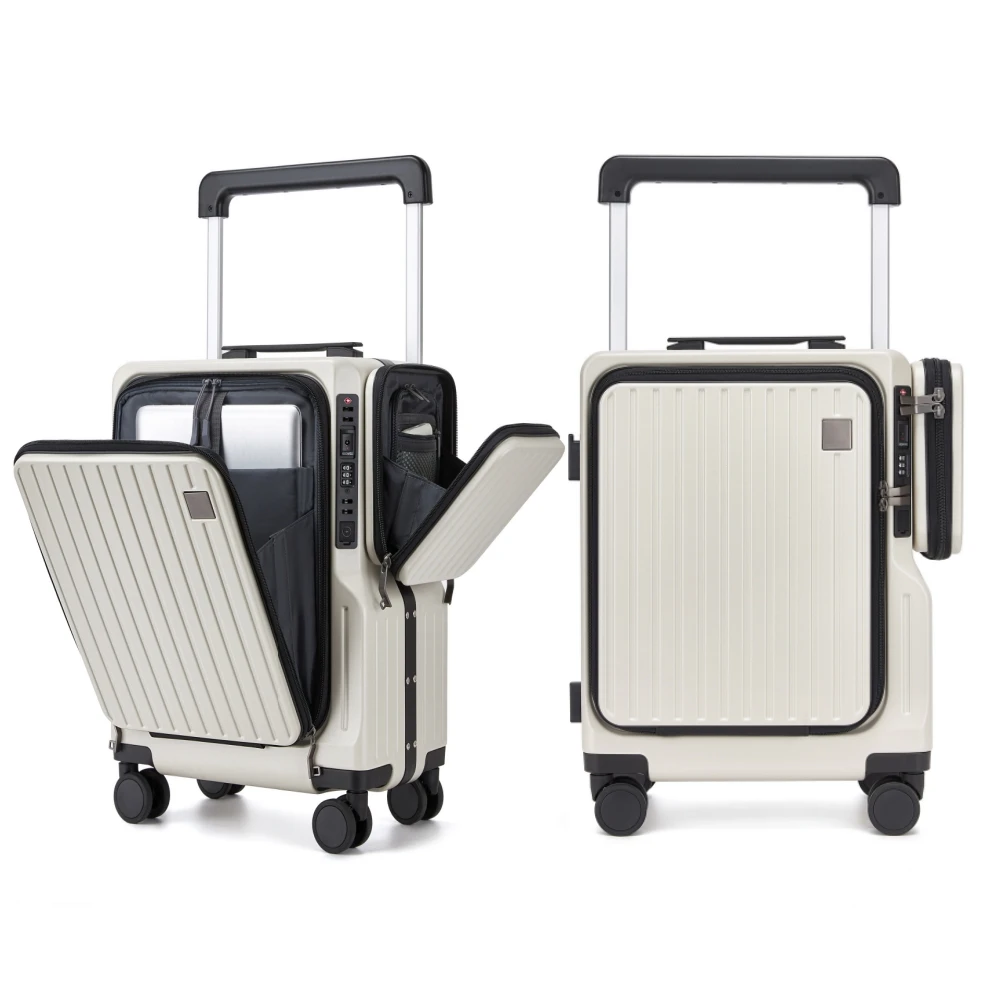 

Front Opening Suitcase Deep Warehouse Capacity 20inch Rolling Luggage Aluminum Frame with Detachable Bag Portable Business Trip