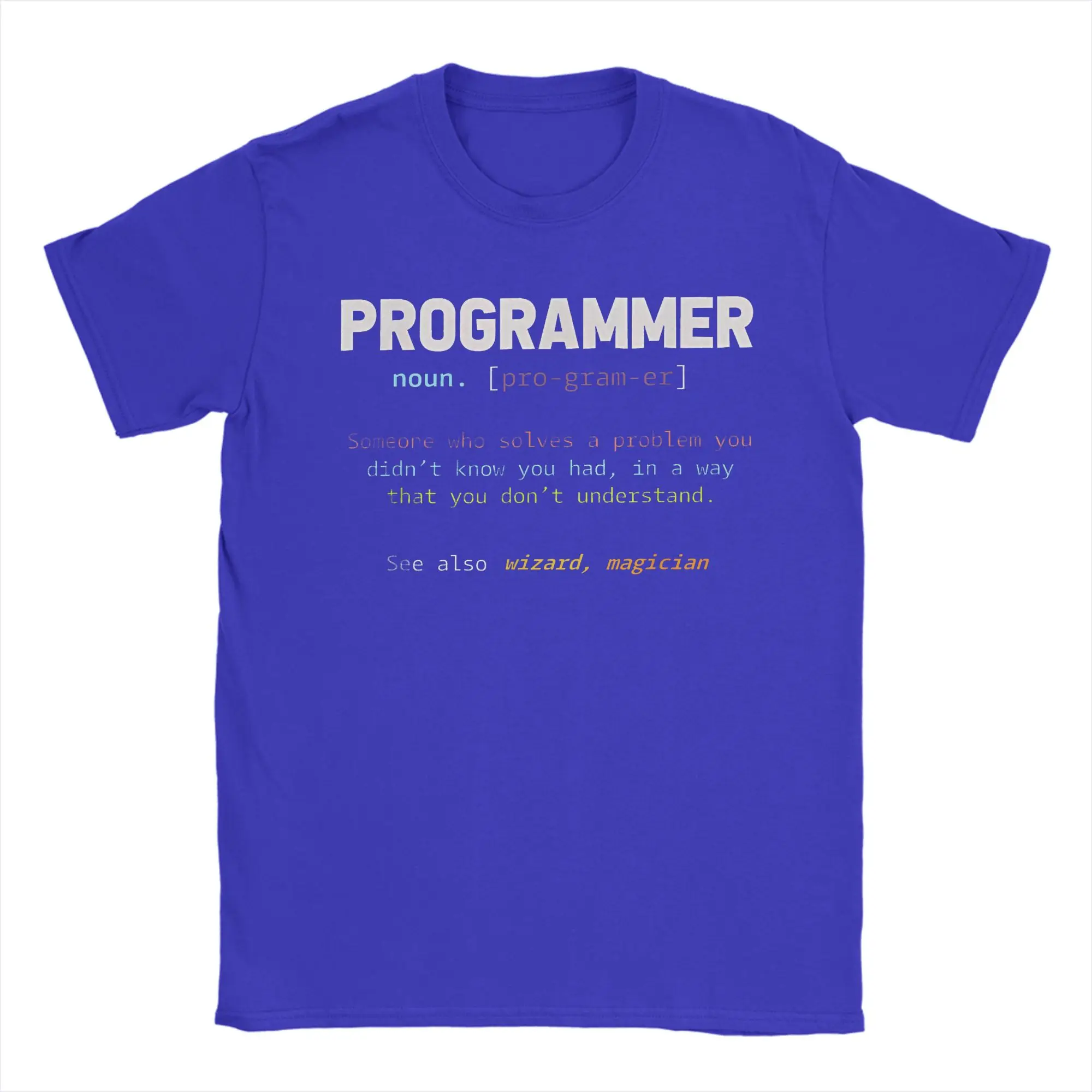 Programming Geek Gift Definition Programmer T Shirts Men Cotton Leisure T-Shirt Crewneck  Tee Shirt Short Sleeve Clothes 6XL